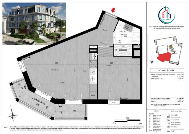 Appartement F2 à vendre - 2 pièces - 41.25 m2 - STE GENEVIEVE DES BOIS - 91 - ILE-DE-FRANCE - Century 21 Agence De La Poste