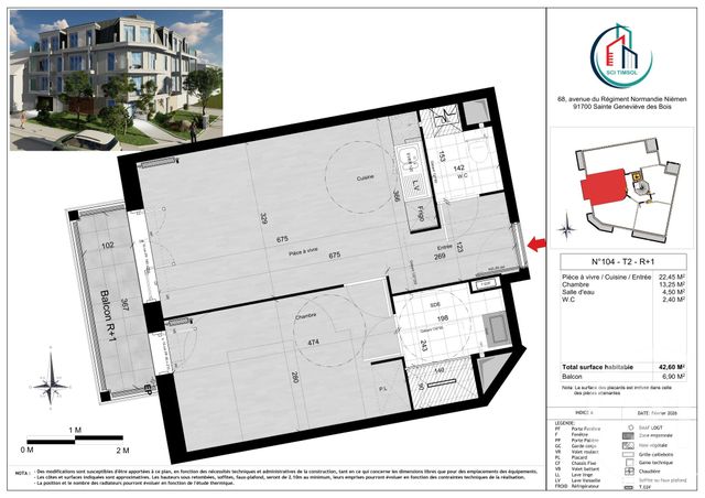 Appartement F2 à vendre - 2 pièces - 42.6 m2 - STE GENEVIEVE DES BOIS - 91 - ILE-DE-FRANCE - Century 21 Agence De La Poste