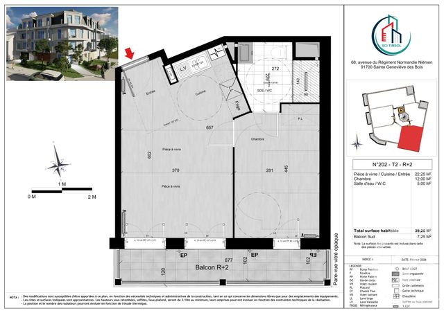 Appartement F2 à vendre - 2 pièces - 39.25 m2 - STE GENEVIEVE DES BOIS - 91 - ILE-DE-FRANCE - Century 21 Agence De La Poste