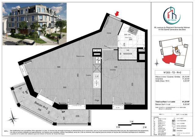Appartement F2 à vendre - 2 pièces - 41.25 m2 - STE GENEVIEVE DES BOIS - 91 - ILE-DE-FRANCE - Century 21 Agence De La Poste