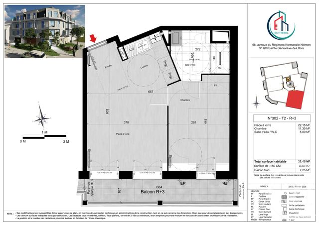 Appartement F2 à vendre - 2 pièces - 38.45 m2 - STE GENEVIEVE DES BOIS - 91 - ILE-DE-FRANCE - Century 21 Agence De La Poste