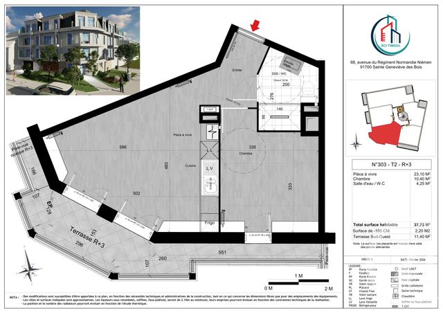 Appartement F2 à vendre - 2 pièces - 37.75 m2 - STE GENEVIEVE DES BOIS - 91 - ILE-DE-FRANCE - Century 21 Agence De La Poste